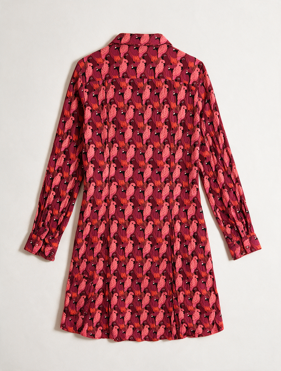 Fabienne Chapot - Jurk - meerkleurig, papegaaienprint, knoopsluiting - M