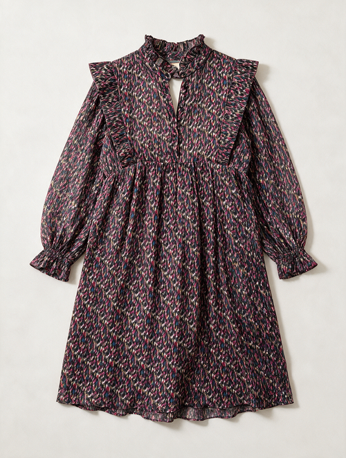 ba&sh - Jurk - all-over print, 3/4 mouw - S