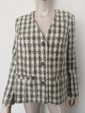 MONA - Blazer - bouclé, ruitpatroon, V-hals - XL