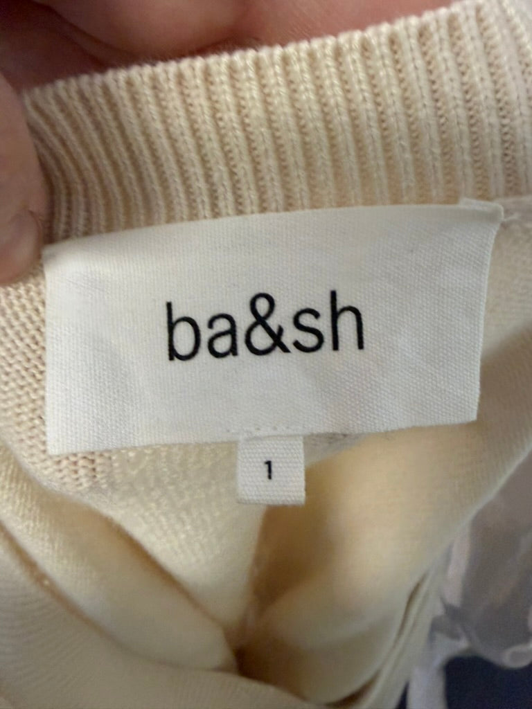 ba&sh - Trui - beige, V-hals, fijngebreid - S