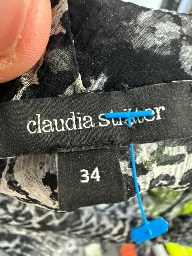 Claudia Sträter - Blouse - zijden, animal print, strikdetail - XS