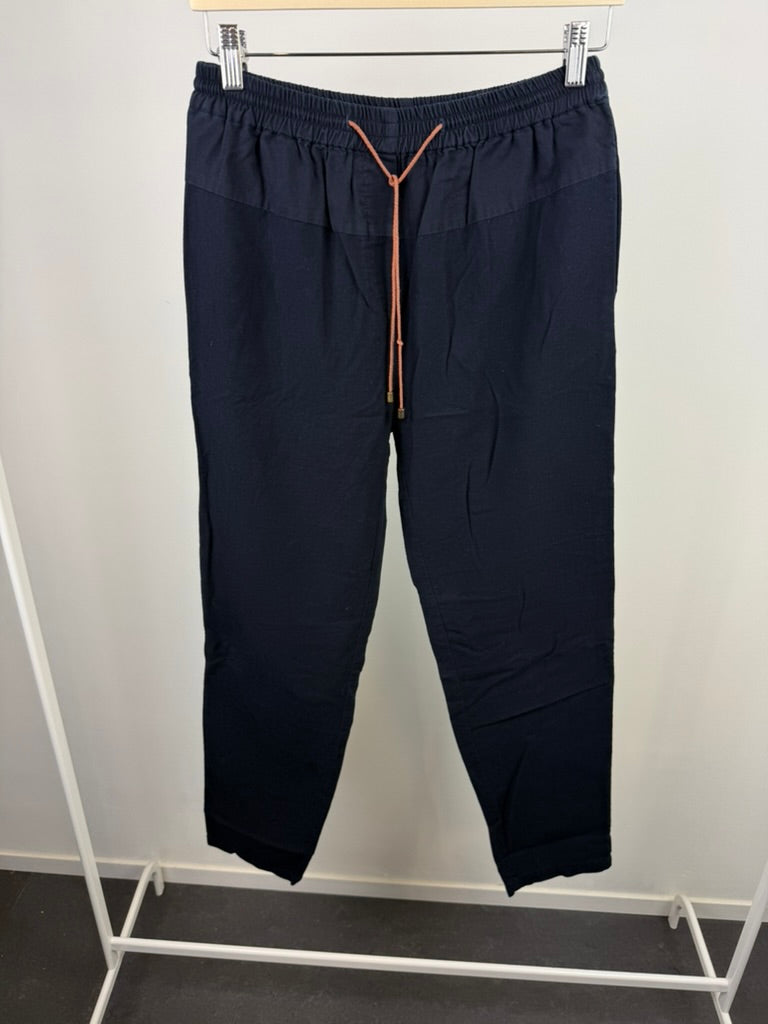 sessùn - Broek - blauw, elastische taille met trekkoord, rechte pijpen - M