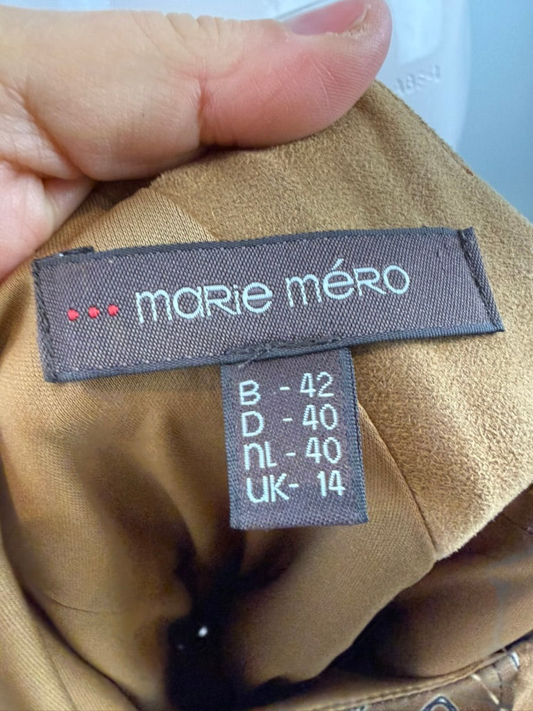 marie méro - Jurk - print, suède-look kraag, getailleerd - L
