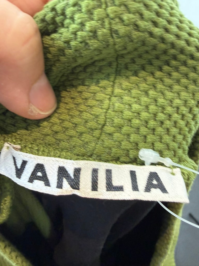 Vanilia - Rok - groen, midi-lengte, opgestikte voorzakken - L