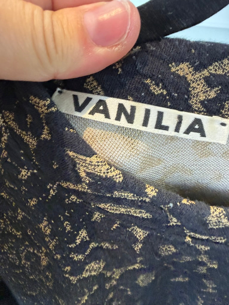 Vanilia - Jurk - zwart/beige dierenprint, oversized pasvorm, lange mouwen - L
