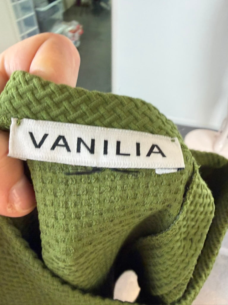 VANILIA - Trui - groen, wafelstructuur, ronde hals - L