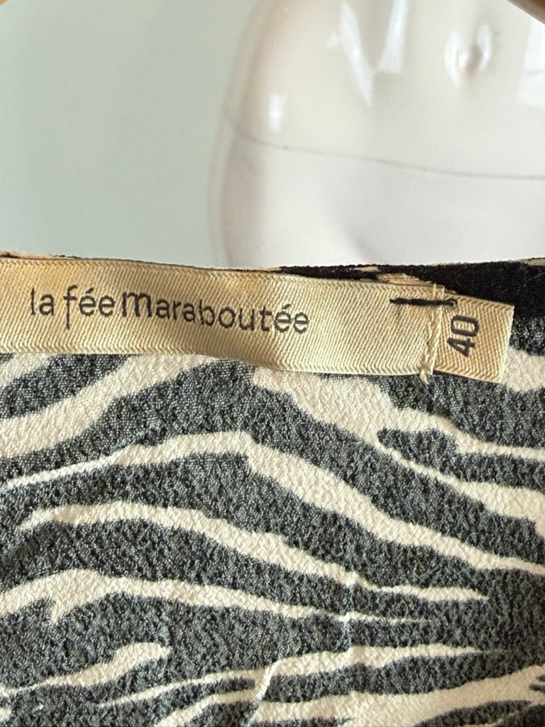 la fée Maraboutée - Blouse - zwart-wit, zebraprint, mouwloos - 36 (FR40)
