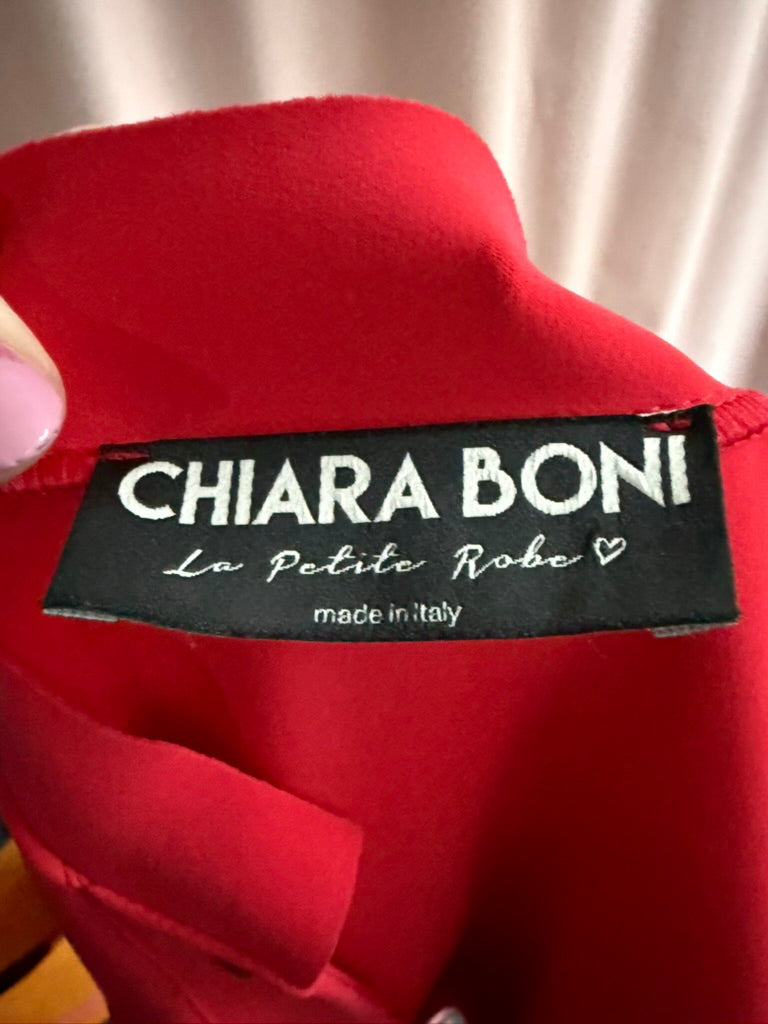 Chiara Boni - Jas - rood, kraagloos, drukknopen - S