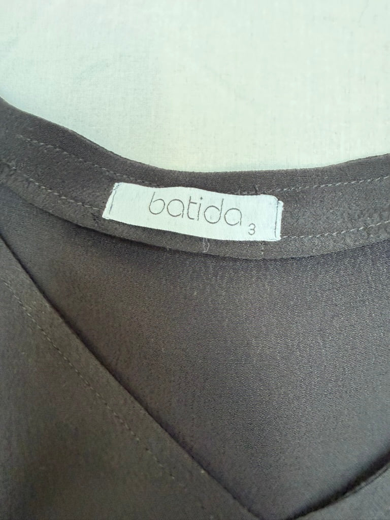 Batida - Blouse - zwart, ronde hals, aansnoerkoord