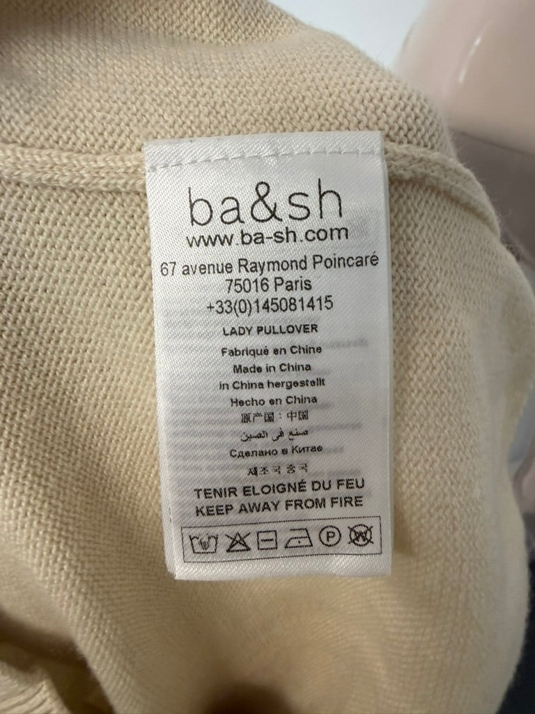 ba&sh - Trui - beige, V-hals, fijngebreid - S