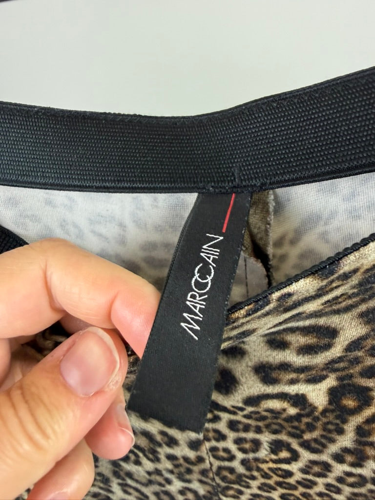 Marc Cain - Broek - luipaardprint, hoge taille, rechte pijpen - M