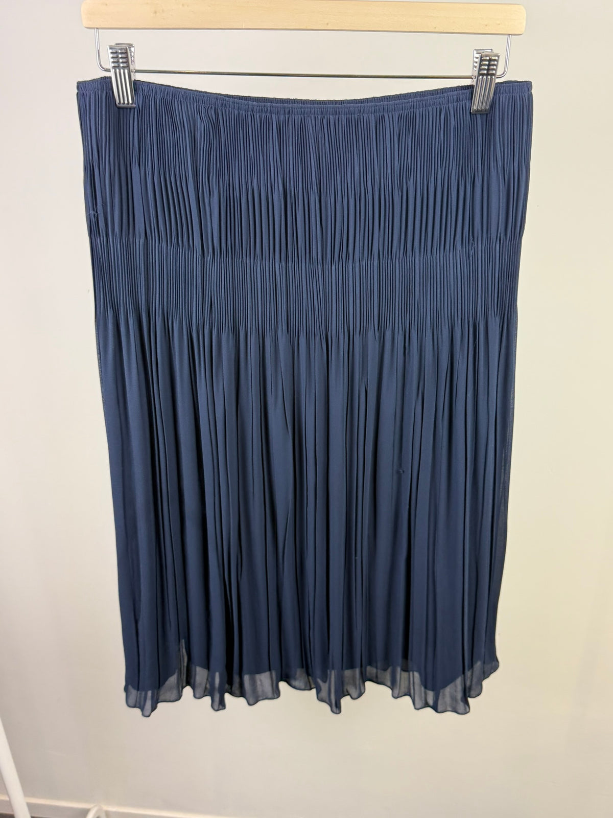 SOMMERMANN - Rok - blauw, geplooid/plissé, elastische tailleband - XL