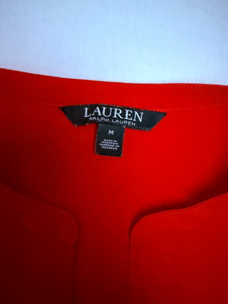 Lauren Ralph Lauren - Blouse - rood, V-uitsnede, licht getailleerd - M