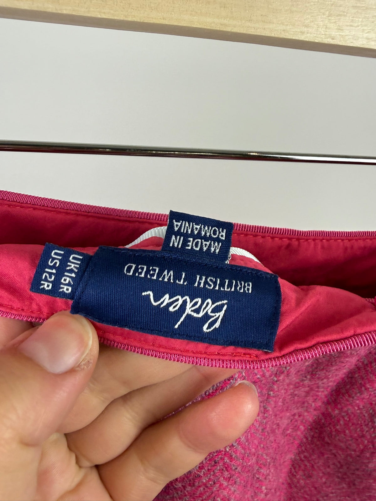 Boden - Rok - roze, kokerrok, visgraatpatroon - XL