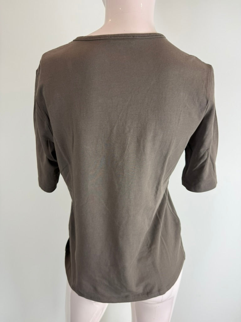VIA APPIA - T-shirt - grijs, ronde hals, korte mouw - L