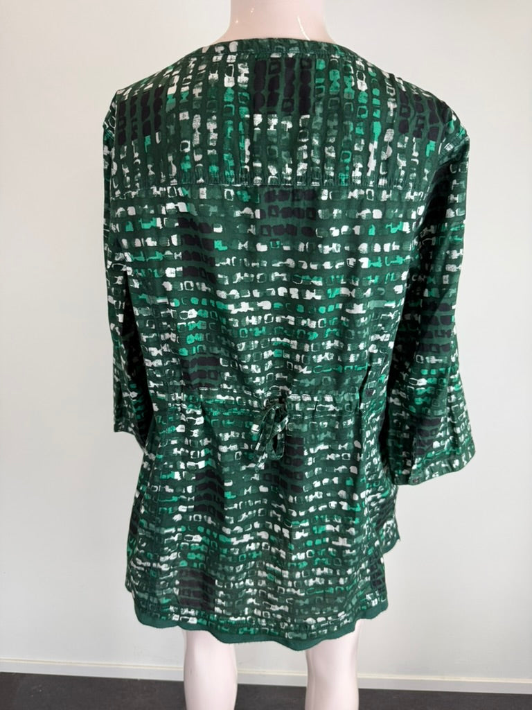 CECIL - Blouse - groen, abstract patroon, driekwart mouw - L