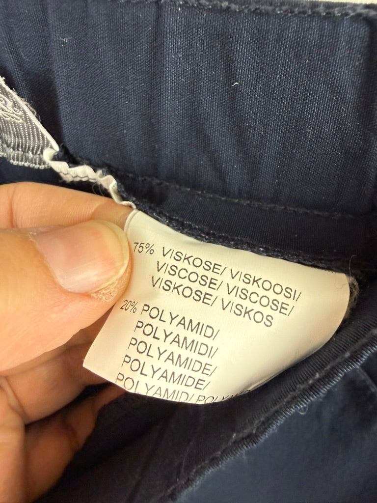 ATELIER GS - Broek - donkerblauw, rechte pijp, elastische tailleband - L