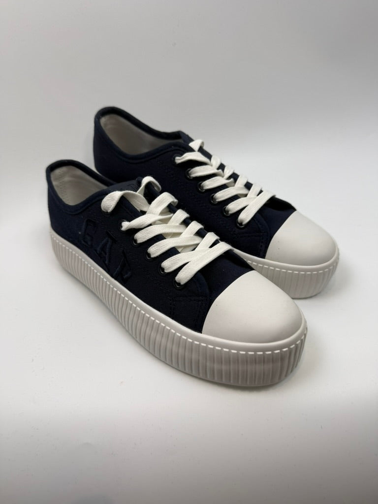 GAP Sneakers - blauw canvas, witte rubberen zool, veters - maat 36