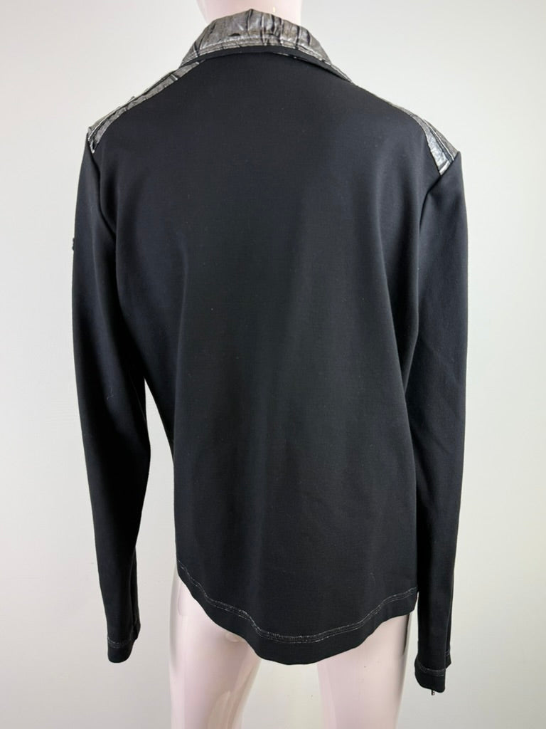 AIRFIELD - Blazer - zwart, metallic zilveren accenten, abstract patroon - XL