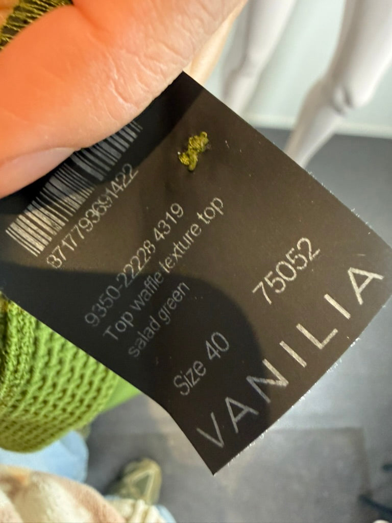 VANILIA - Trui - groen, wafelstructuur, ronde hals - L