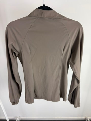 KIMARA - Blouse - taupe, goudkleurige knopen, subtiele glans - XS