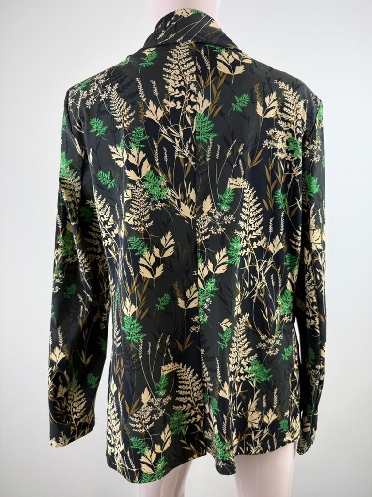 Zwarte blazer met botanisch dessin van Tramontana, detailfoto