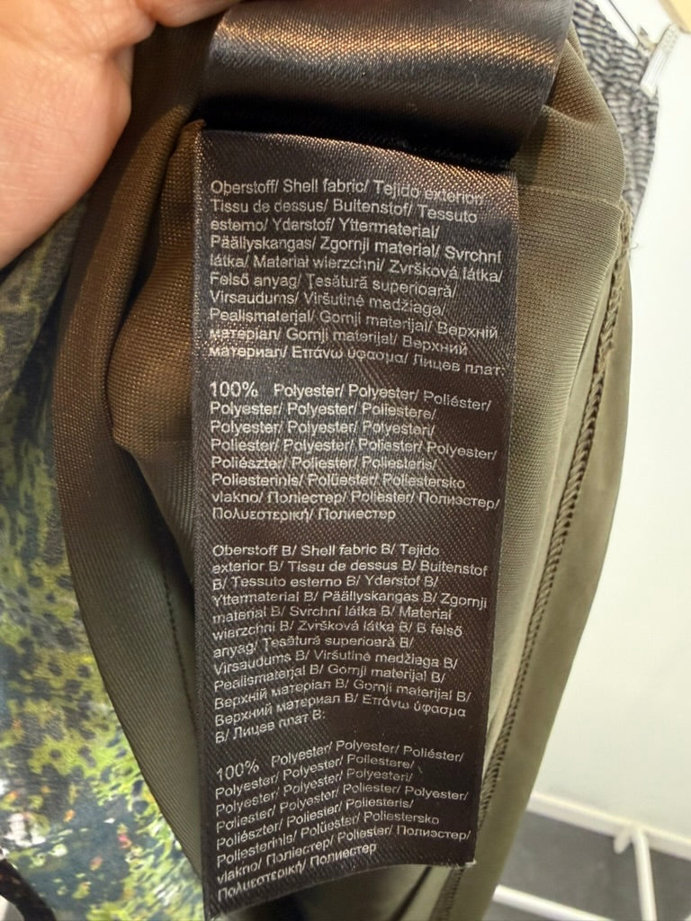 s.Oliver - Rok - zwart-wit met groen, grafisch motief, elastische tailleband - XXL