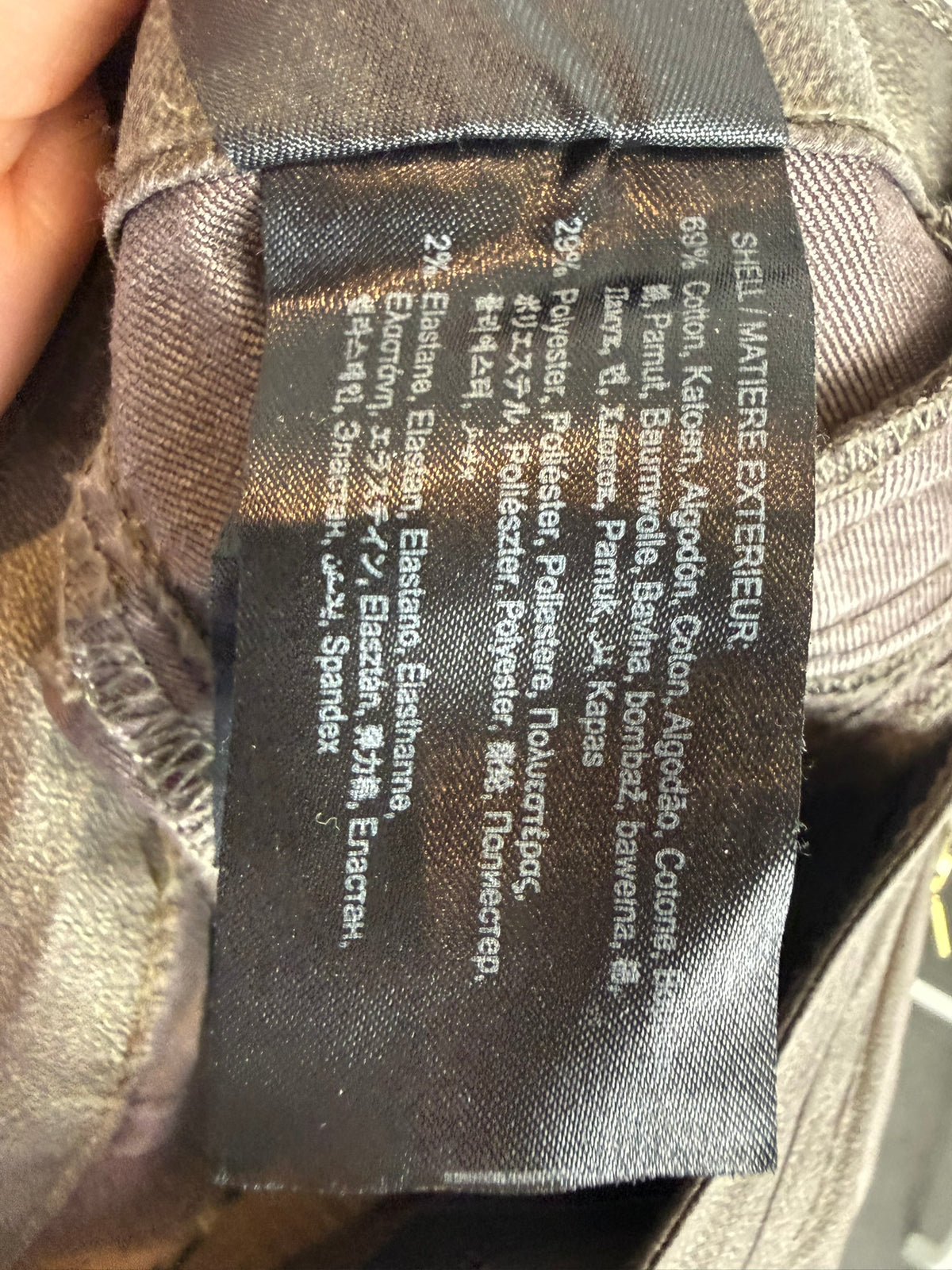 SuperTrash - Broek - metallic bruin/grijs, biker-stiksels, skinny fit - 36