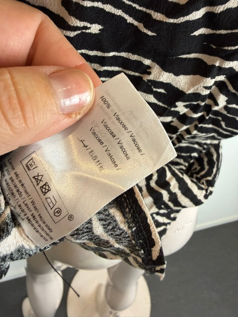 la fée Maraboutée - Blouse - zwart-wit, zebraprint, mouwloos - 36 (FR40)