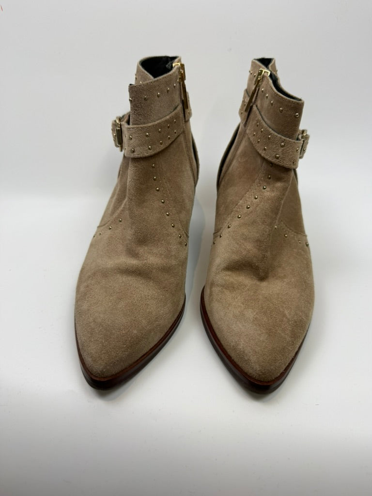 CTWLK Enkellaarsjes - beige, western stijl, blokhak ca. 5 cm - 36