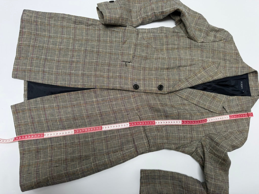 PURDEY - Blazer - linnen, ruitpatroon, getailleerde pasvorm - XL