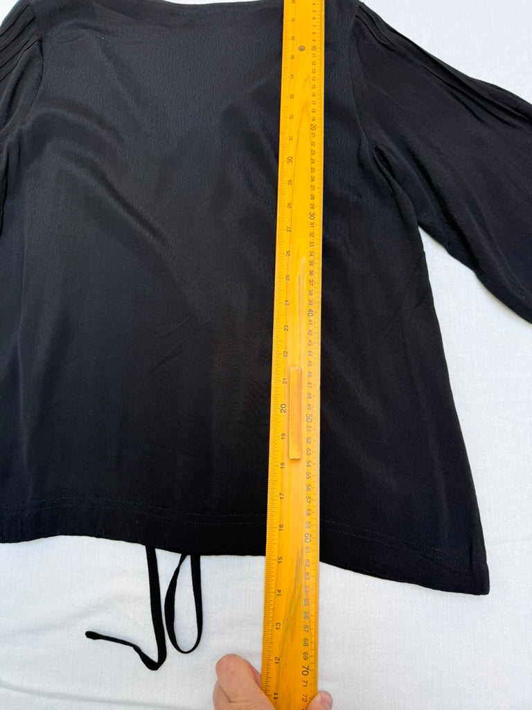 Batida - Blouse - zwart, ronde hals, aansnoerkoord