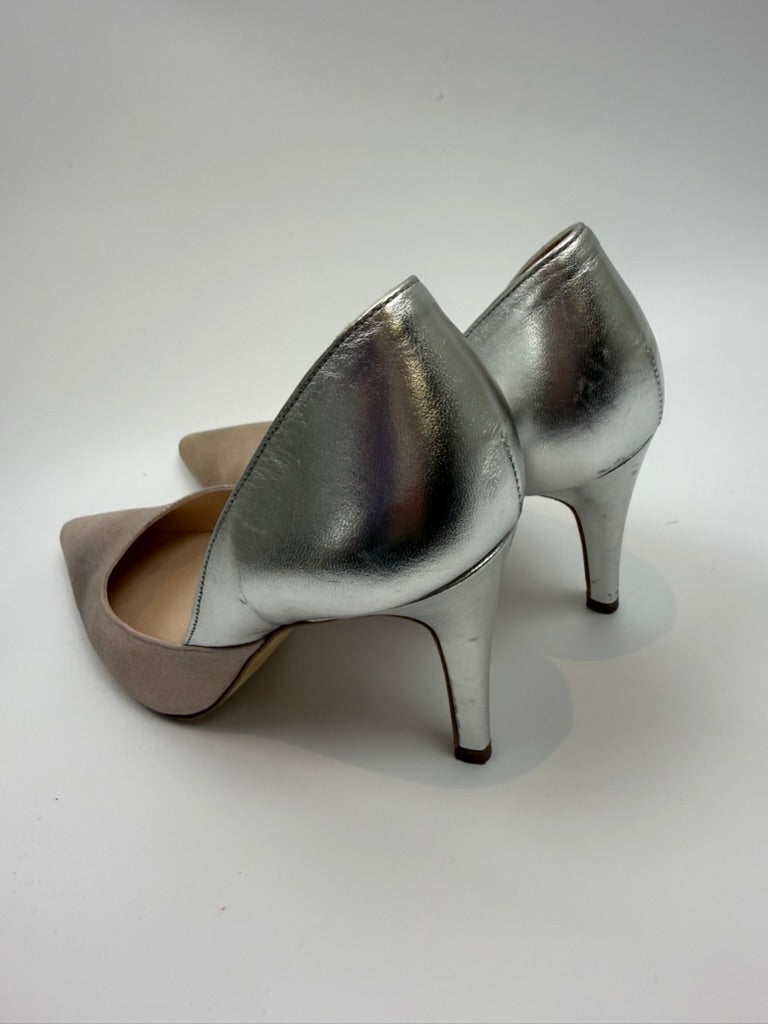 Peter Kaiser - Pumps - taupe en zilver, spitse neus, hoge hak - 36