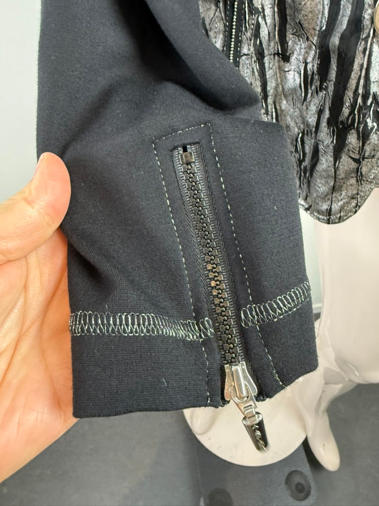 AIRFIELD - Blazer - zwart, metallic zilveren accenten, abstract patroon - XL