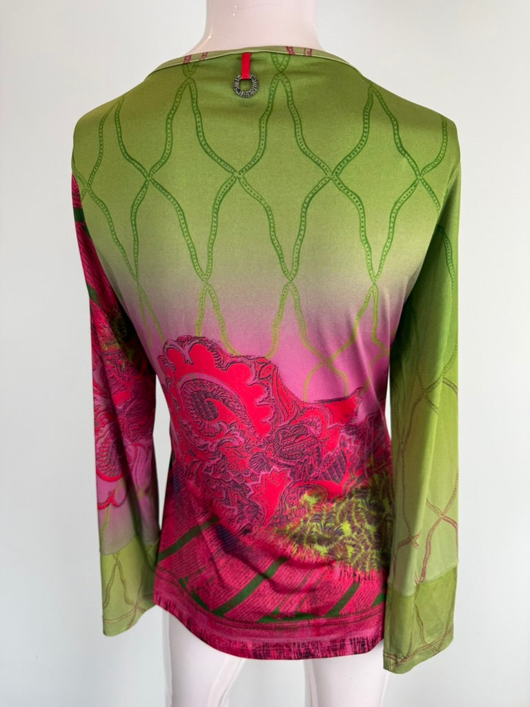SAVE THE QUEEN! - Blouse - meerkleurig, all-over print, watervalhals - XL