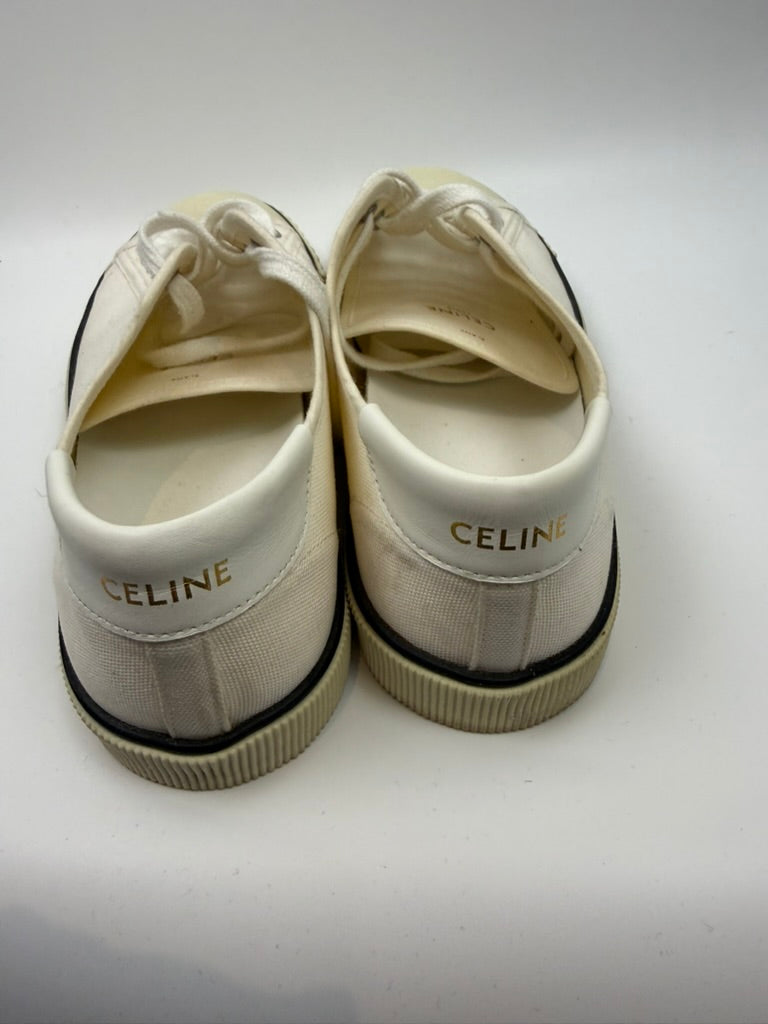 CELINE - Sneakers - wit, canvas, vetersluiting - 38