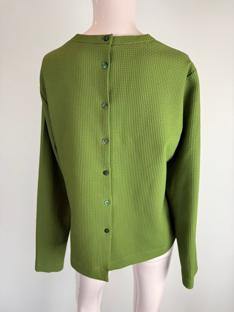 VANILIA - Trui - groen, wafelstructuur, ronde hals - L