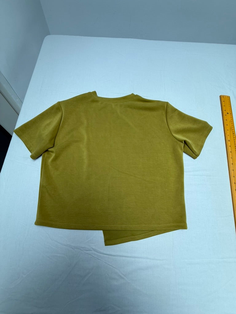 mbyM - T-shirt - khaki, asymmetrische zoom, diagonale naad - M