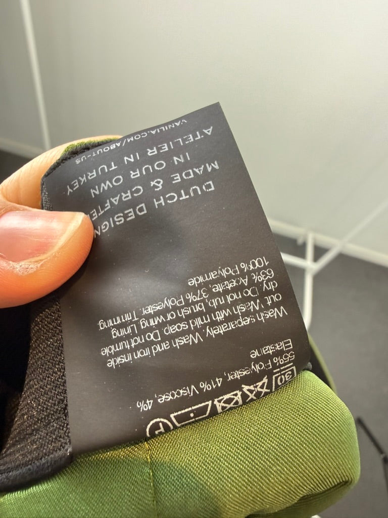 VANILIA - Broek - groen, chino model, wafelstructuur - XL