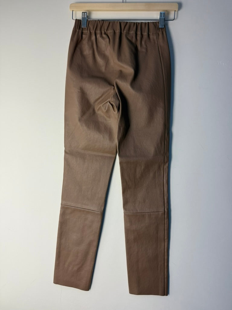 Max & Moi - Broek - bruin, lamsleer, elastische tailleband - S
