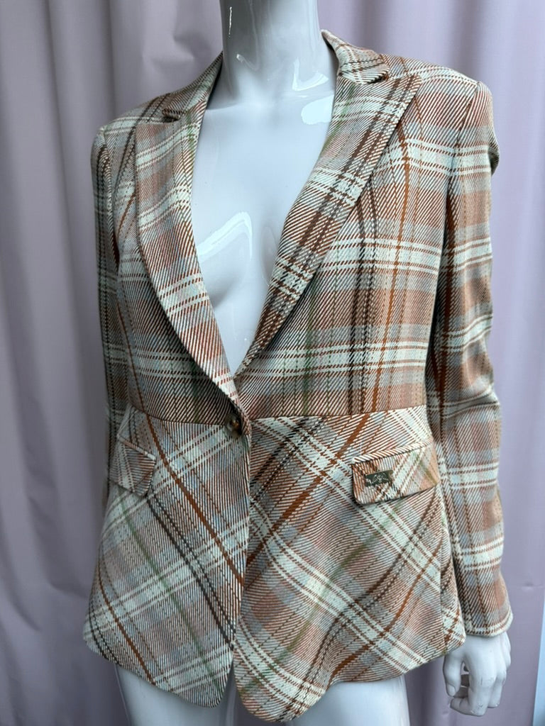 MOS MOSH - Blazer - geruit, bruin/beige/groen/wit, getailleerde pasvorm - M