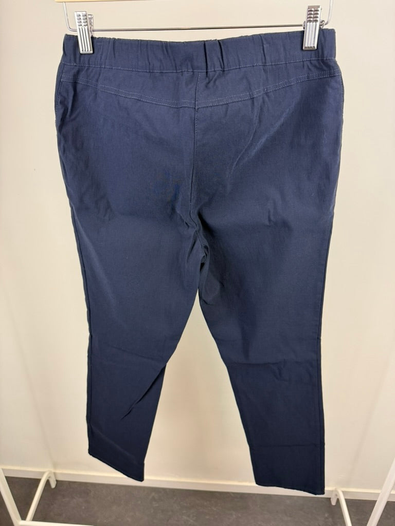 ATELIER GS - Broek - donkerblauw, rechte pijp, elastische tailleband - L