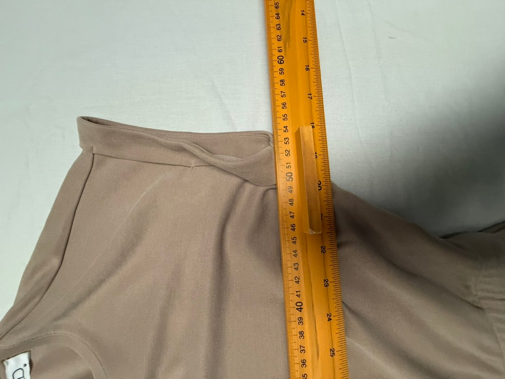 NED. - Jumpsuit - beige, korte mouwen, wijde pijpen