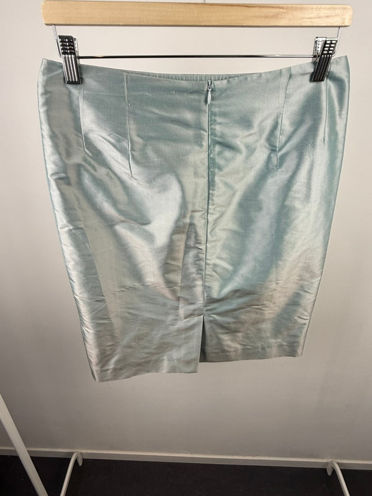 Purdey - Rok - lichtblauw, satijnachtige glans, knielengte - S