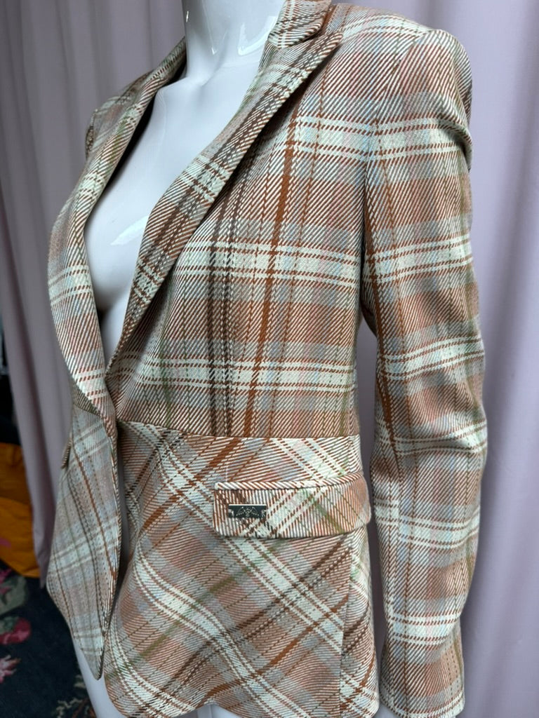 MOS MOSH - Blazer - geruit, bruin/beige/groen/wit, getailleerde pasvorm - M