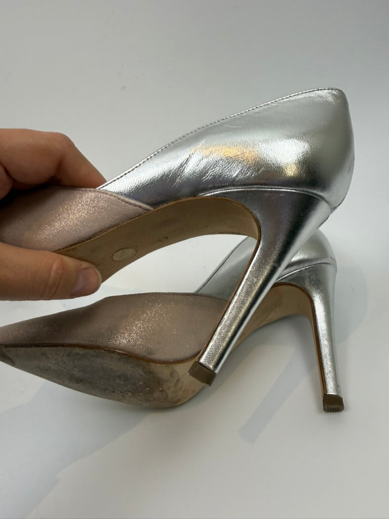 Peter Kaiser - Pumps - taupe en zilver, spitse neus, hoge hak - 36