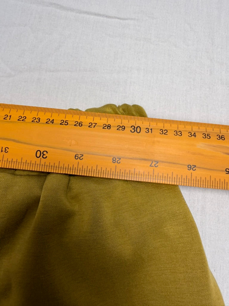 mbyM - Broek - okergeel, elastische tailleband, flared - M