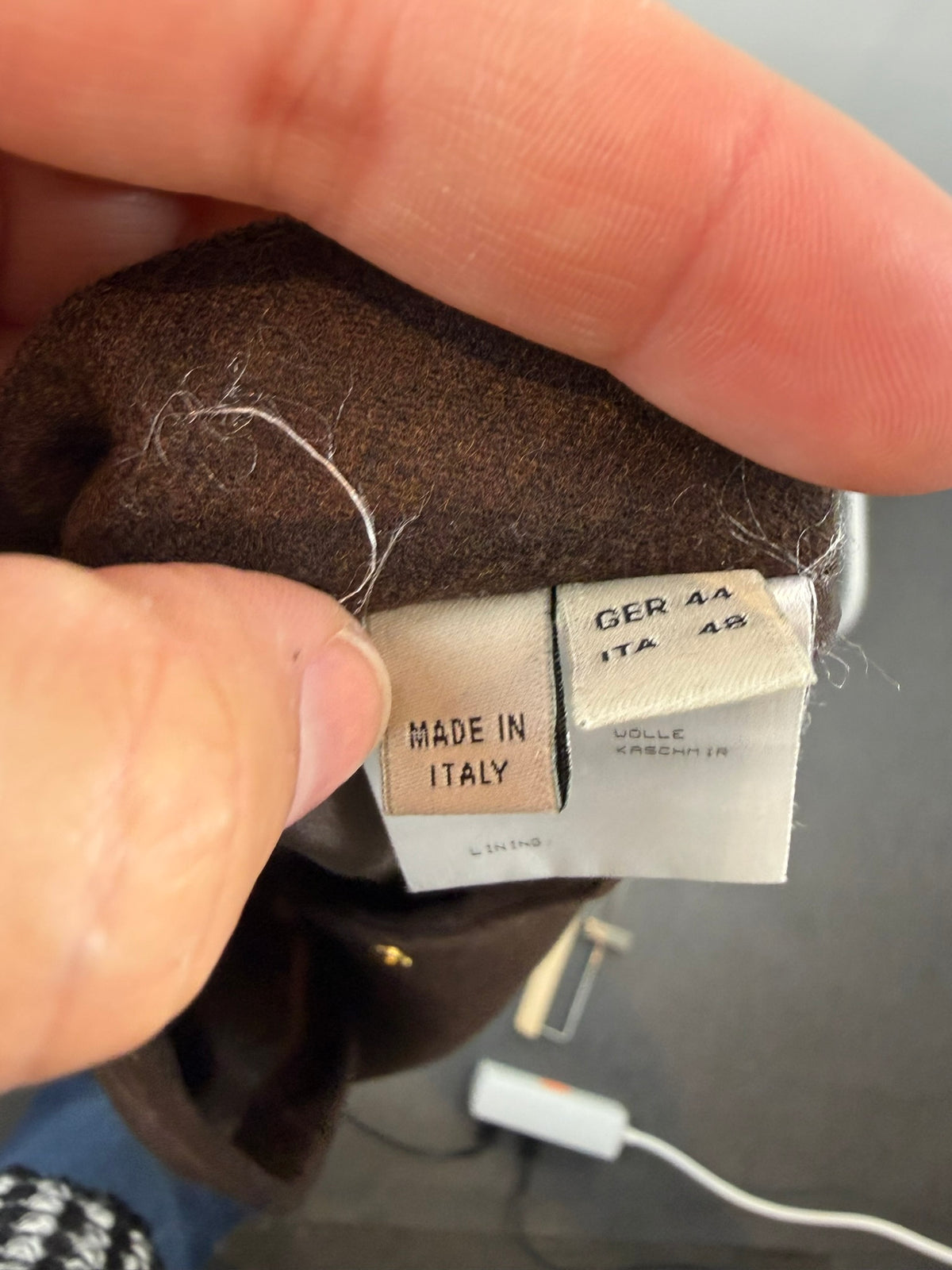 AIGNER - Rok - bruin, knielang, ceintuur met gesp - XL