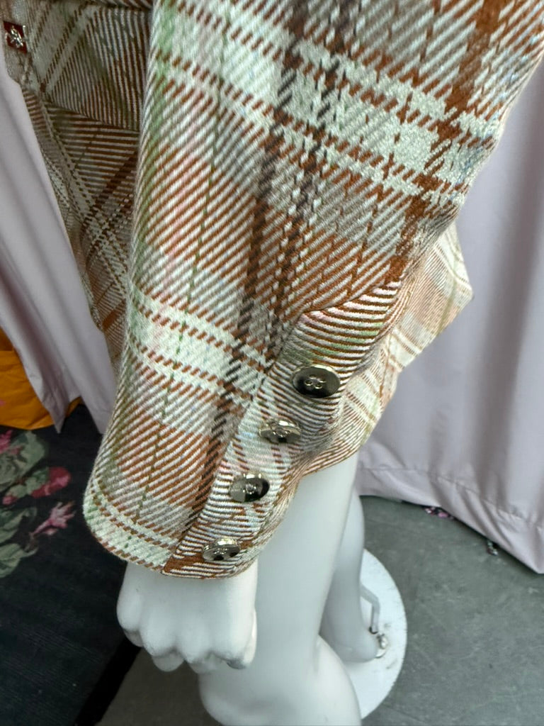 MOS MOSH - Blazer - geruit, bruin/beige/groen/wit, getailleerde pasvorm - M