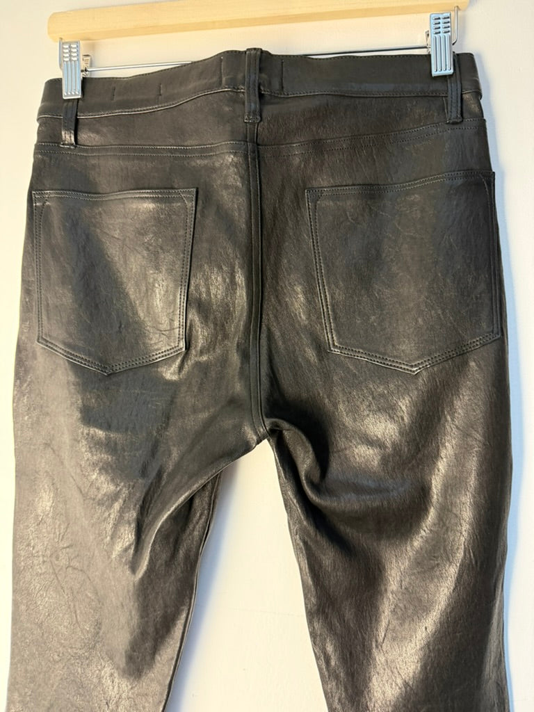 FRAME - Broek - zwart, skinny fit, lamsleer - S
